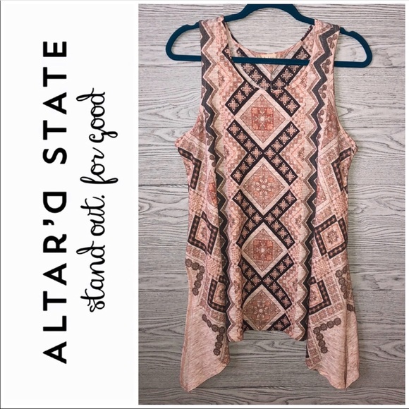 Altar'd State Tops - Altar’d State | Aztec Print Long Layering Tank
